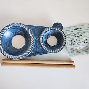 Vintage Empanadex Empanada Maker Plastic Blue Marble Look Cutter Mold